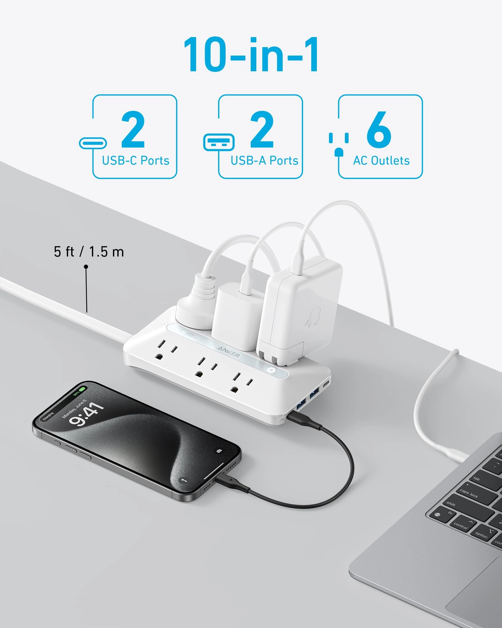 Anker USB Power Strip (10-in-1, 20W)