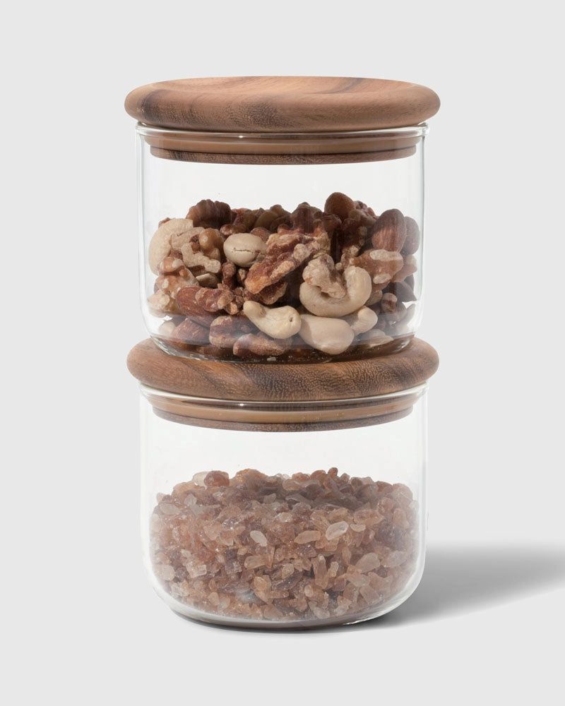 Baum Neu Glass & Wood Storage Jar