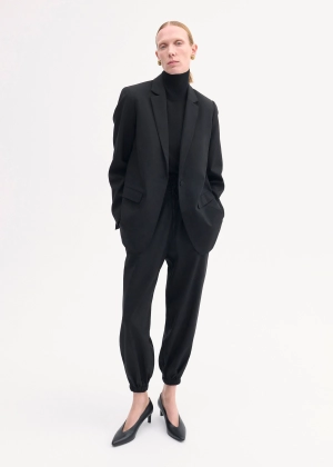 Boxy Jacket in Virgin Wool - Black
