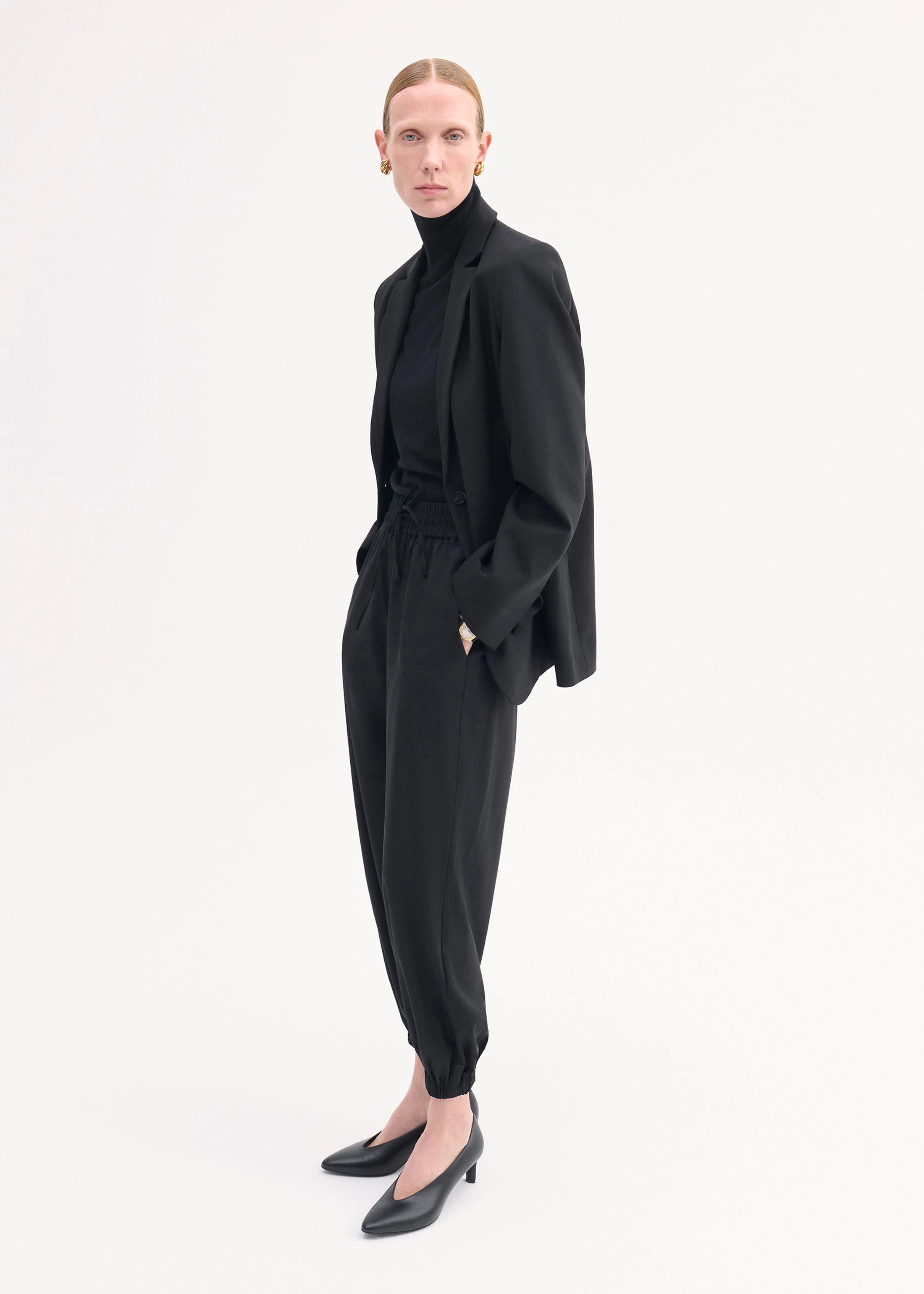 Boxy Jacket in Virgin Wool - Black