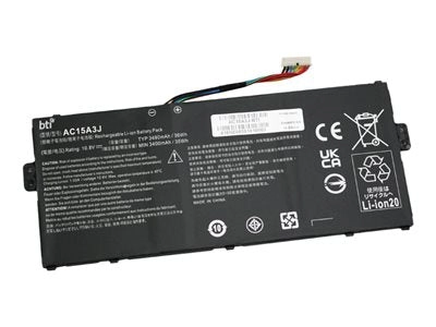 BTI - Notebook battery (equivalent to: Acer AC15A3J) - lithium ion - 3-cell - 3490 mAh - 36 Wh - for Acer Chromebook R 11 C738T-C44Z AC15A3J-BTI
