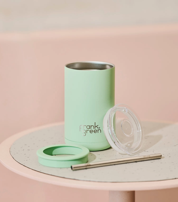 Frank Green Iced Coffee Cup with Straw Mint Gelato