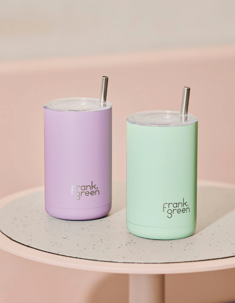Frank Green Iced Coffee Cup with Straw Mint Gelato