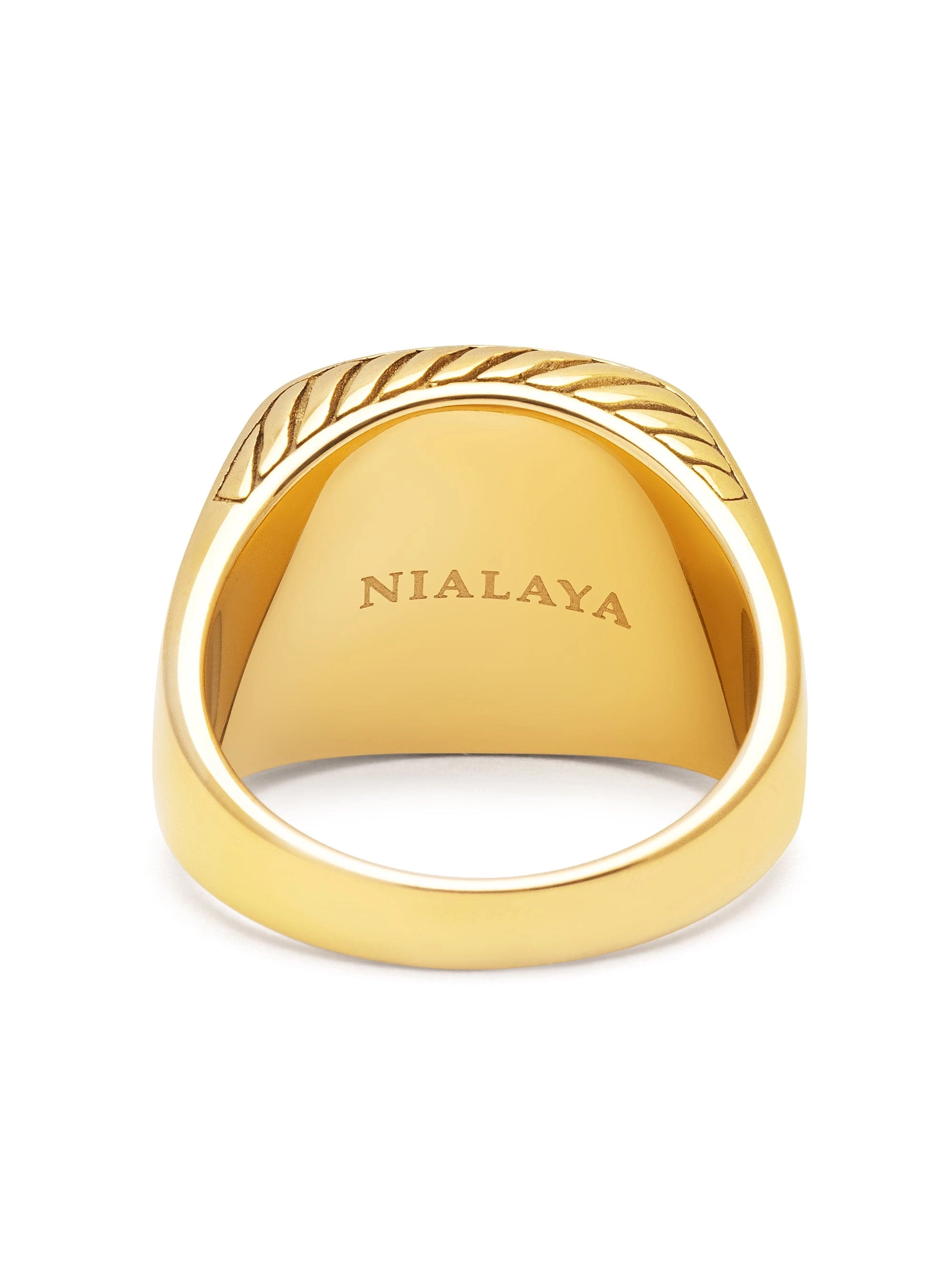 Gentlemen's Gold Signet Ring with Green Agate