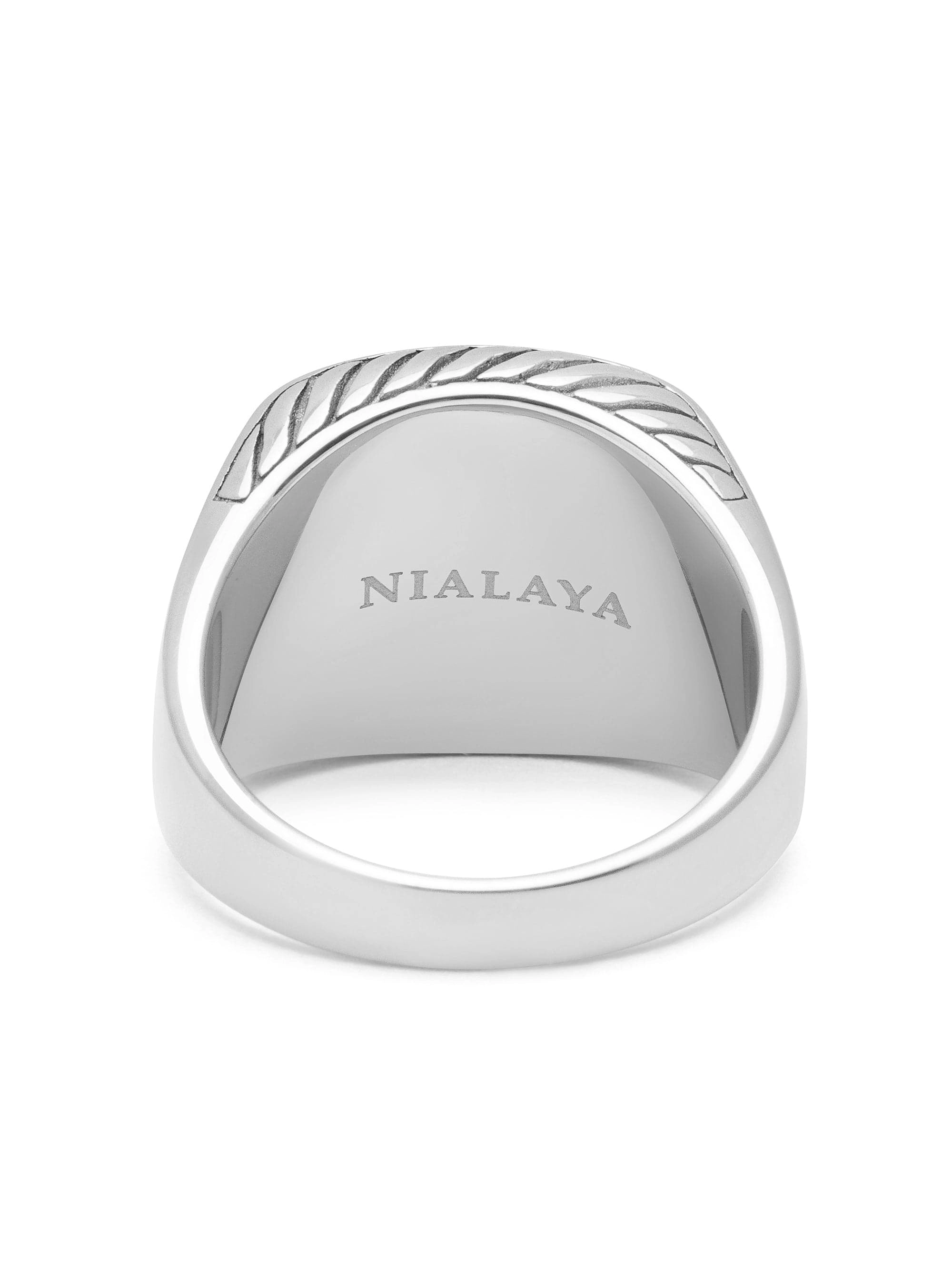 Gentlemen's Silver Signet Ring with Green Agate