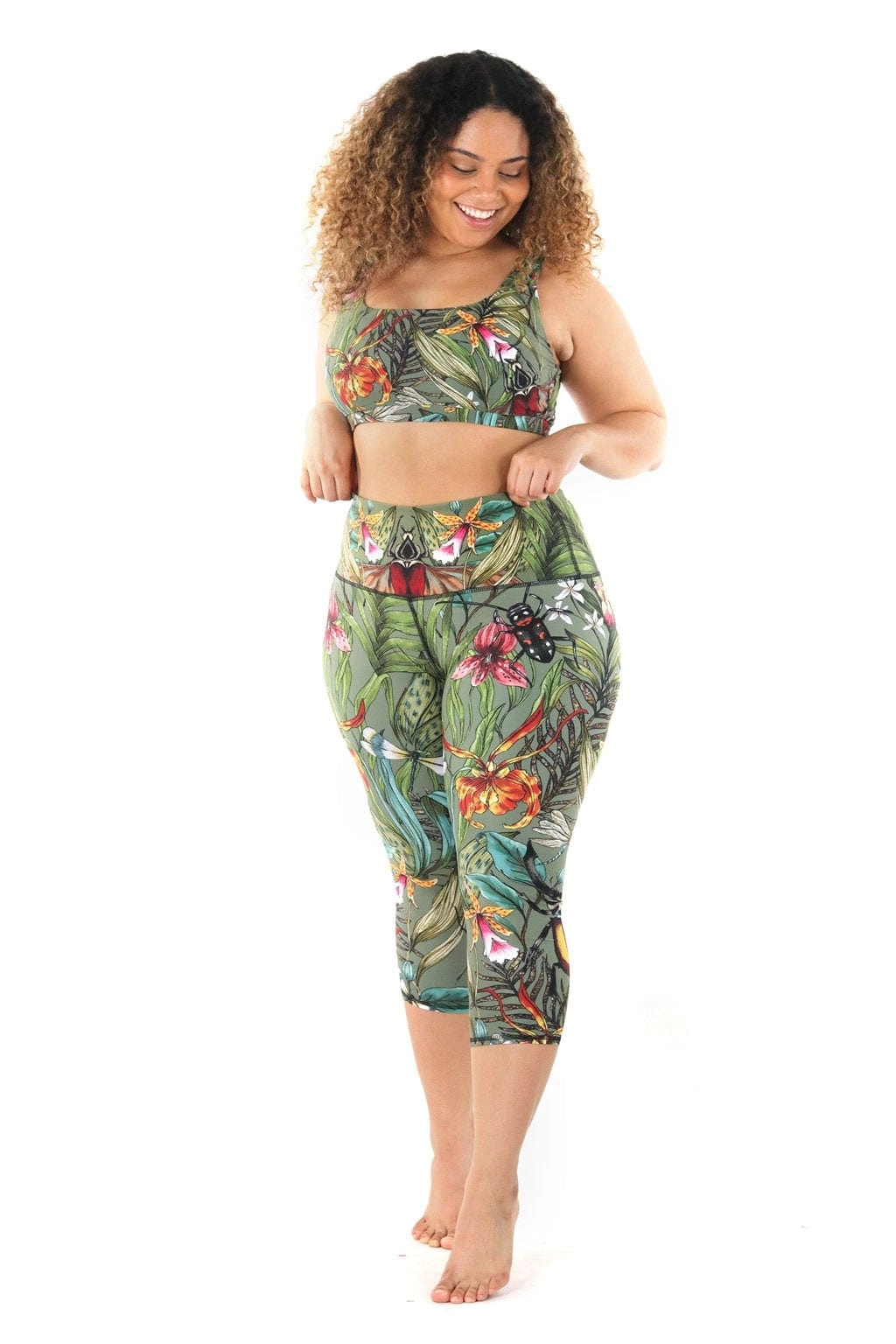 Green Thumb Printed Yoga Crops by Yoga Democracy