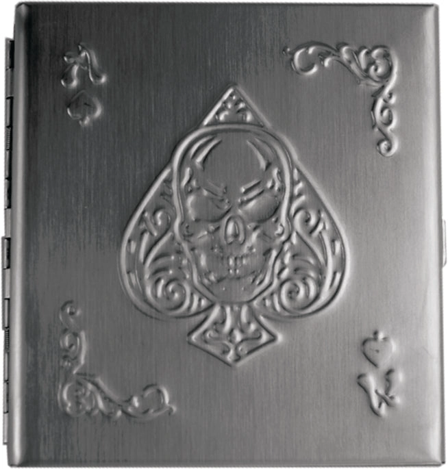 Metal Cigarette Case with Hinged Lid - 8 Pieces Per Retail Ready Display 22076