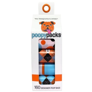 Metro Paws Poopy Pack 8 Rolls Orange Dog Waste Management