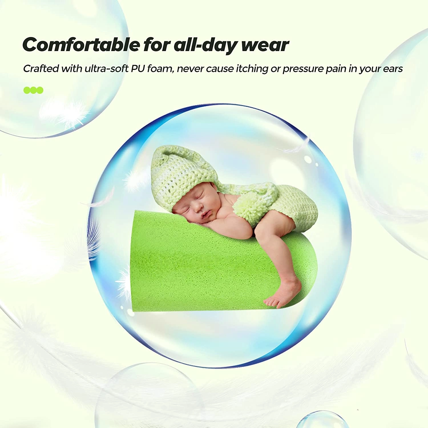 Mpow Soft Ear Plugs for Sleeping, 60 Pairs Reusable Foam Earplugs with a Small Travel Case