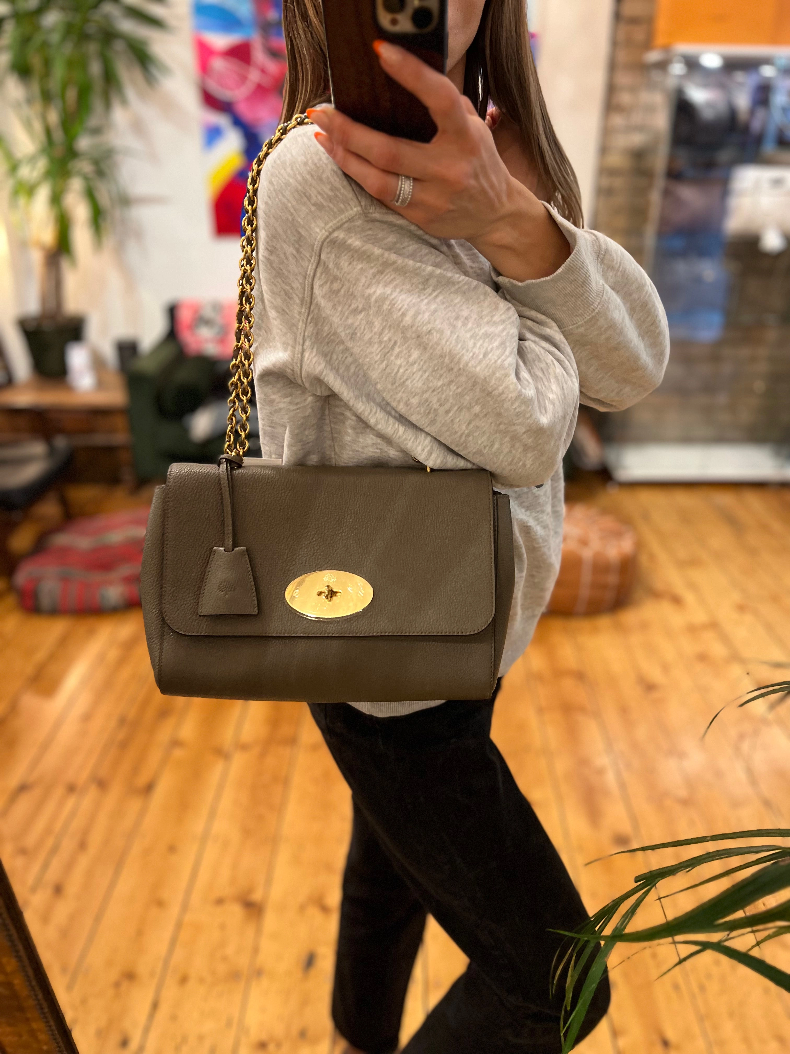 Mulberry Taupe Leather Lily Crossbody