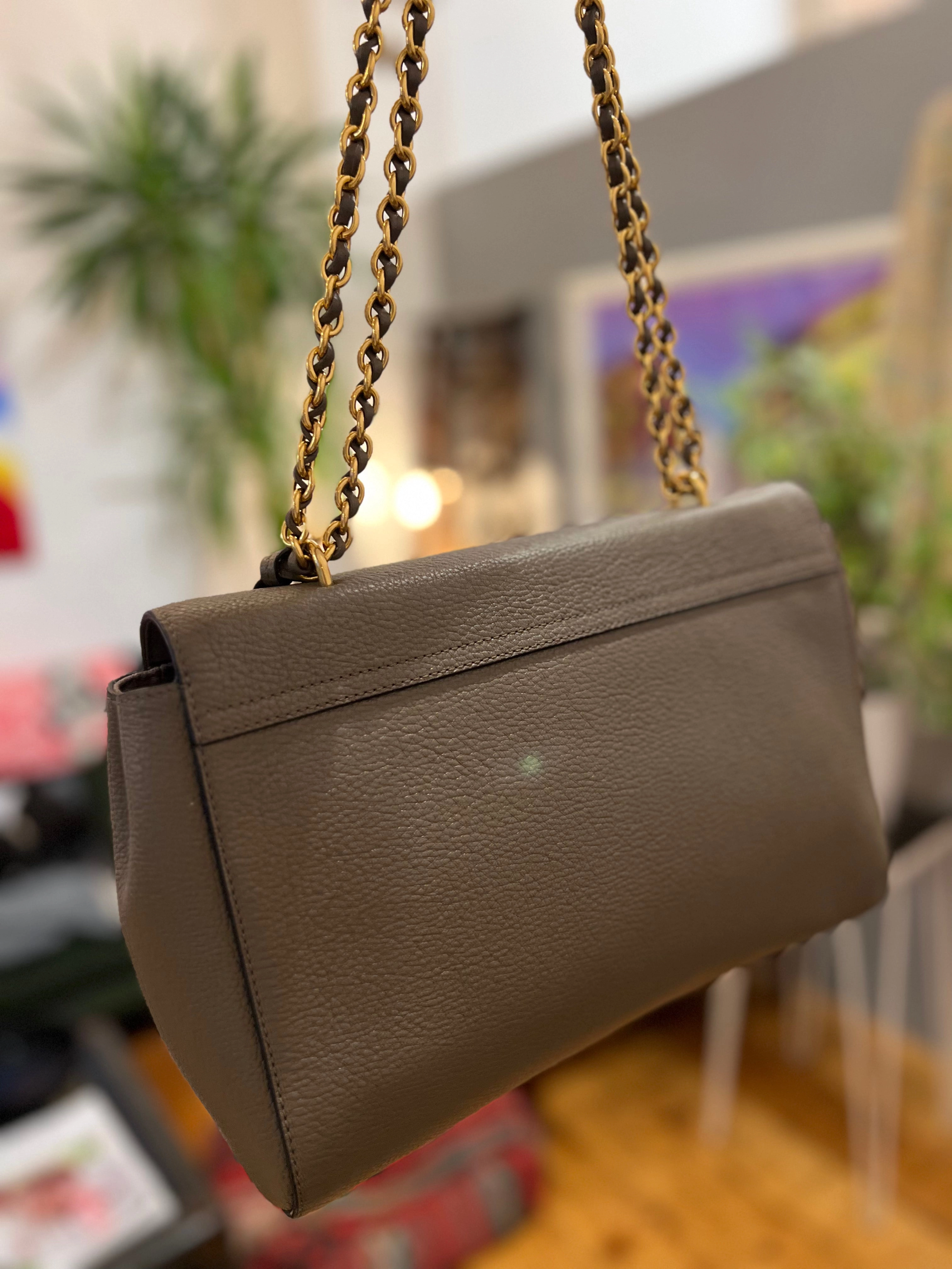 Mulberry Taupe Leather Lily Crossbody