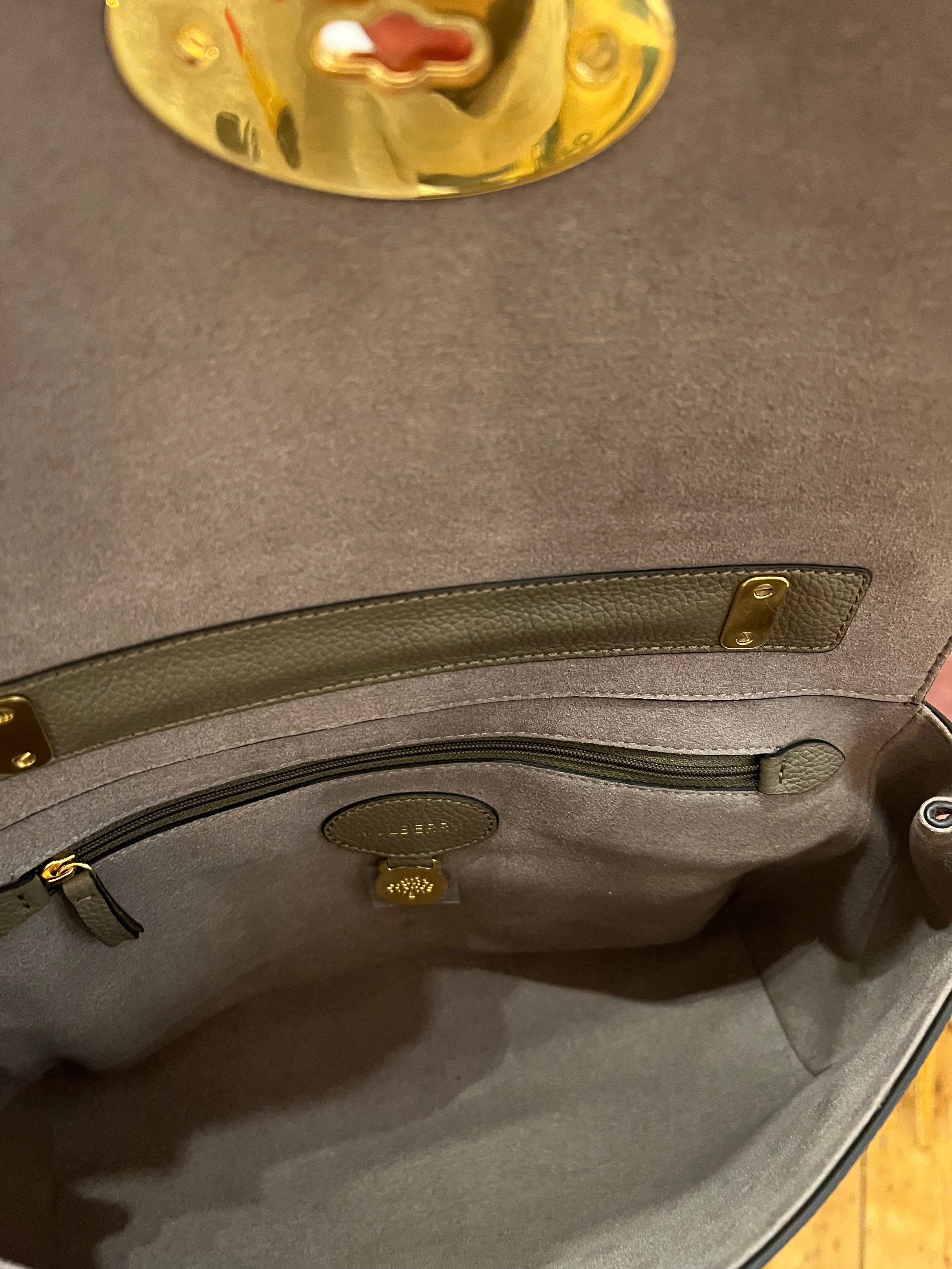 Mulberry Taupe Leather Lily Crossbody