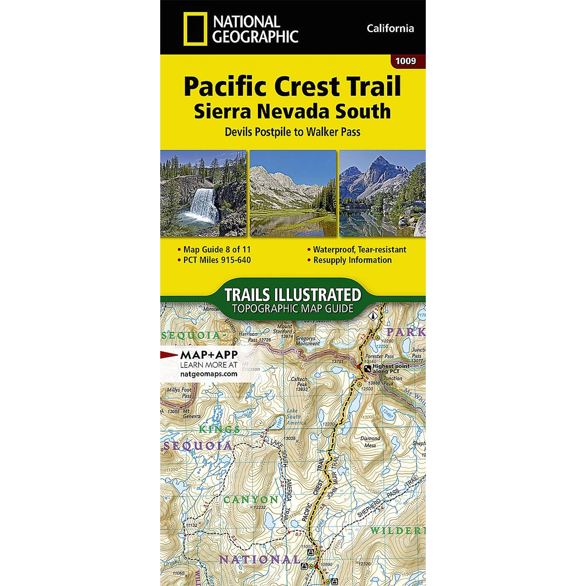 Pacific Crest Trail: Sierra Nevada South Map