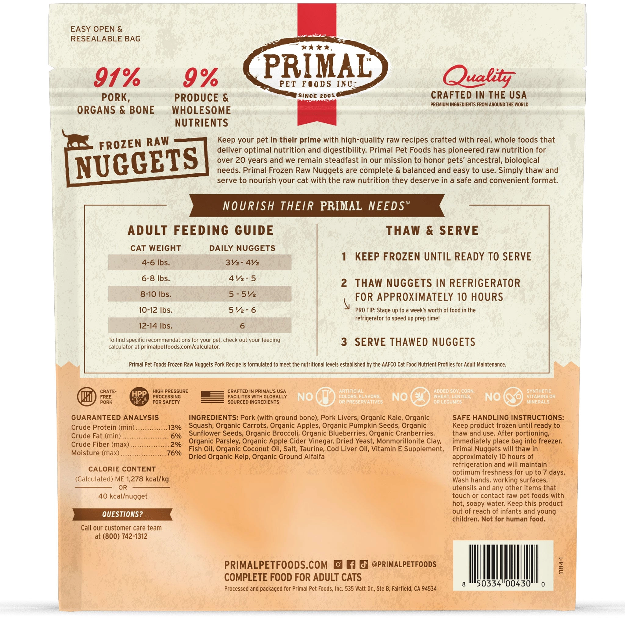 Primal Raw Pork Cat Food