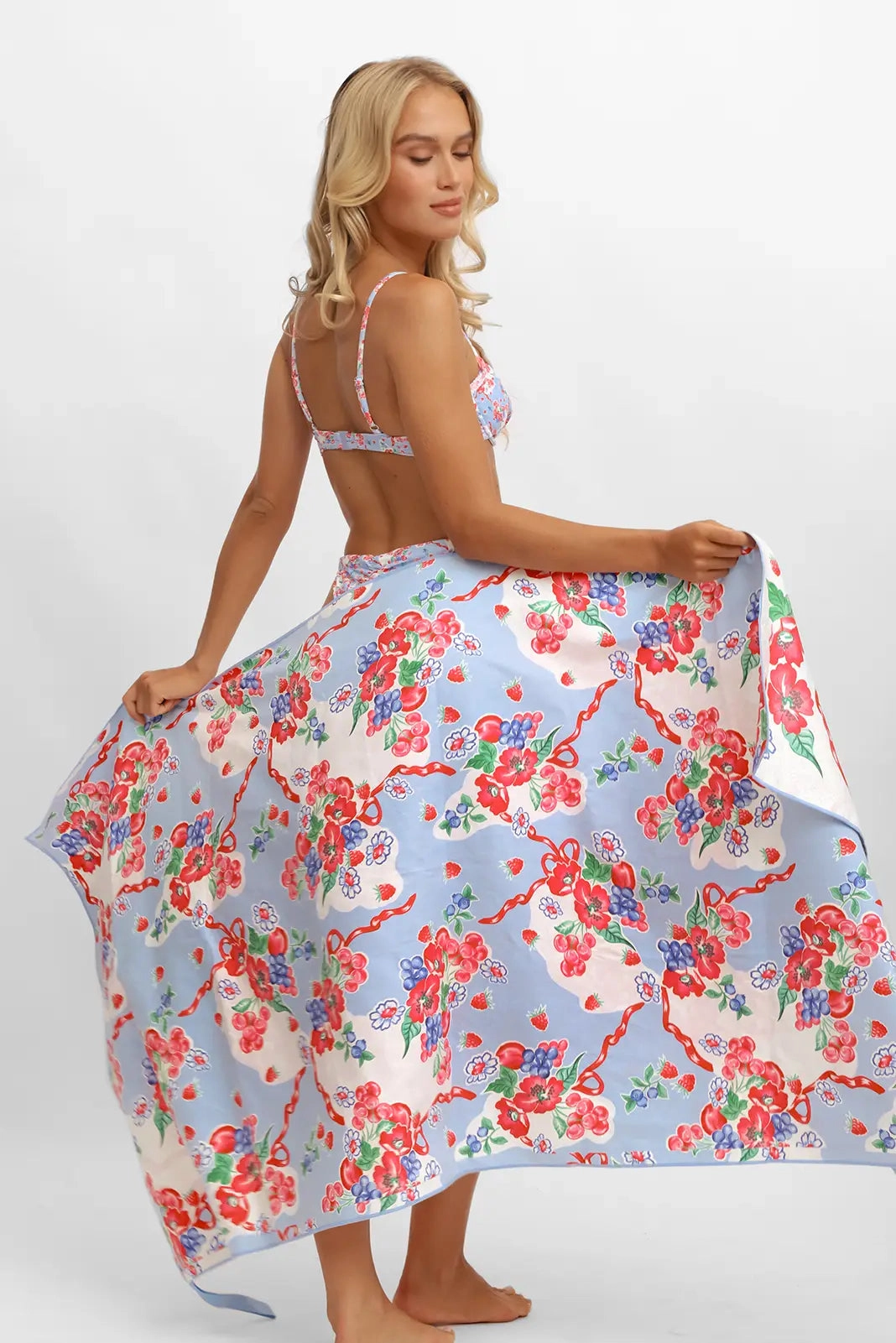 Reversible Packable Beach Towel / Summer Berries FINAL SALE