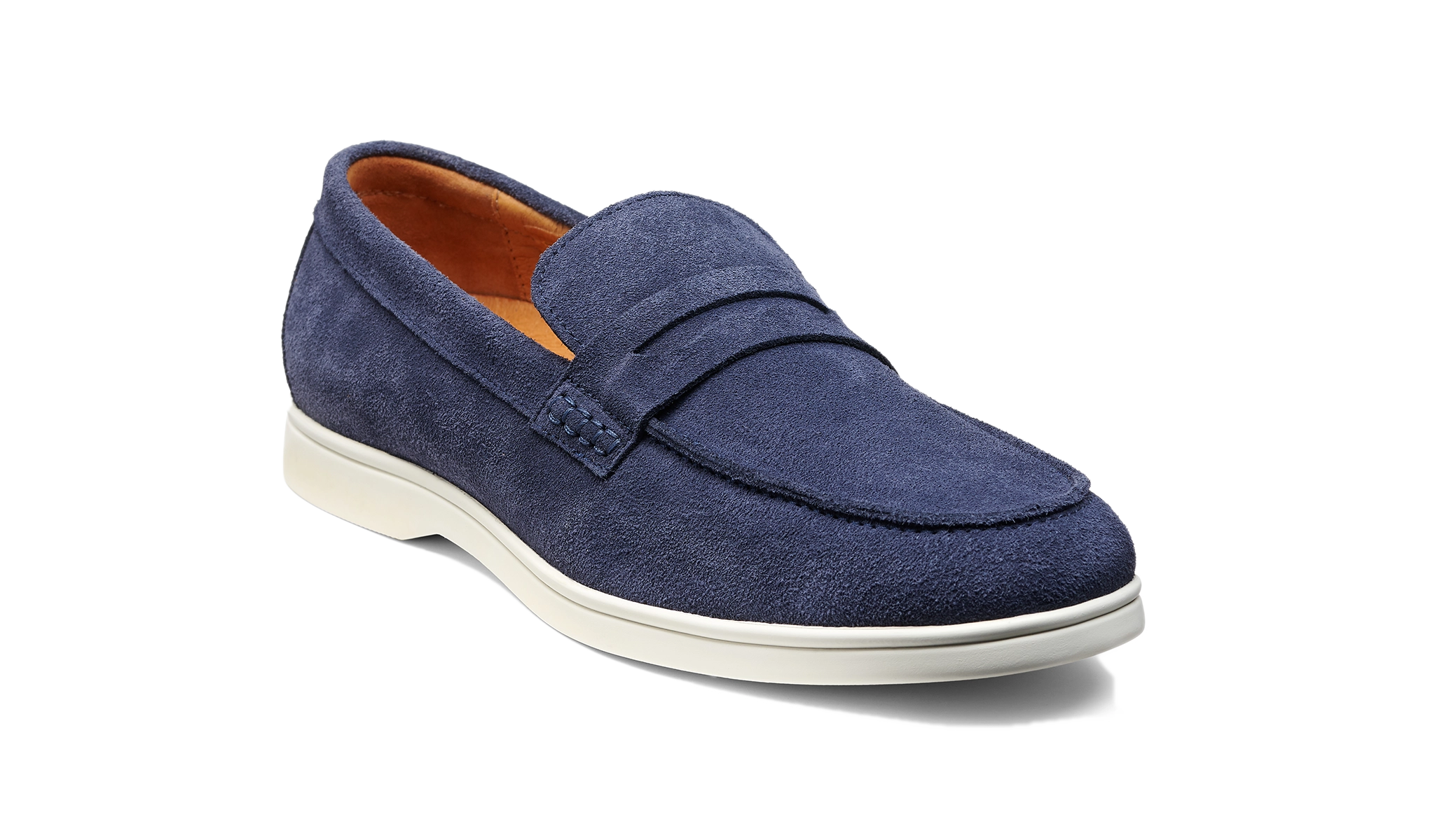 Santiago - Navy Suede White Sole