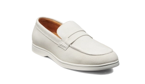 Santiago - White Suede White Sole