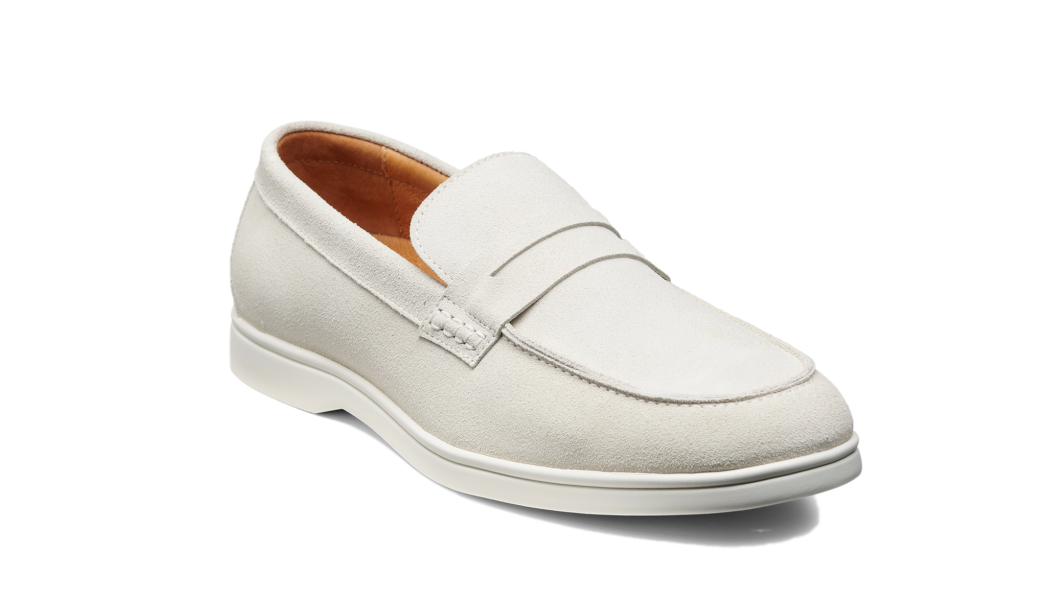Santiago - White Suede White Sole