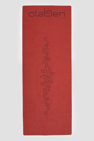 Suede Foldable Travel Yoga Mat - Red