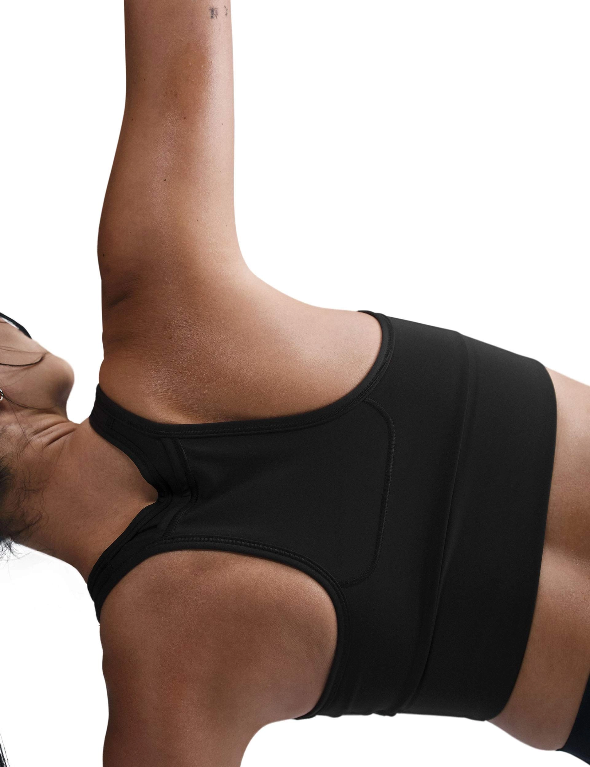 Swoosh Pocket Medium-Support Sports Bra - Black/White