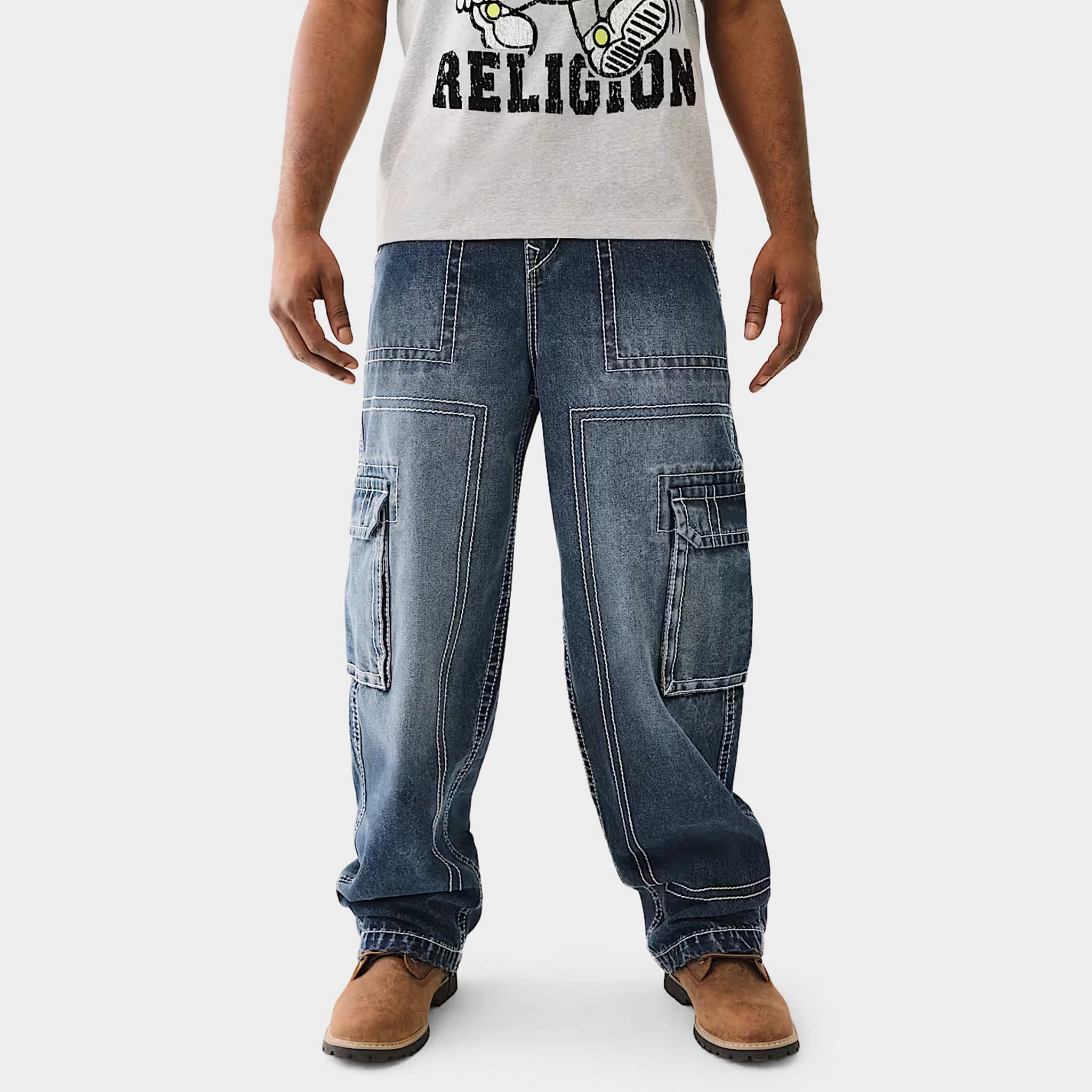 True Religion Big T Cargo Pants / Dark Rebel Race Wash