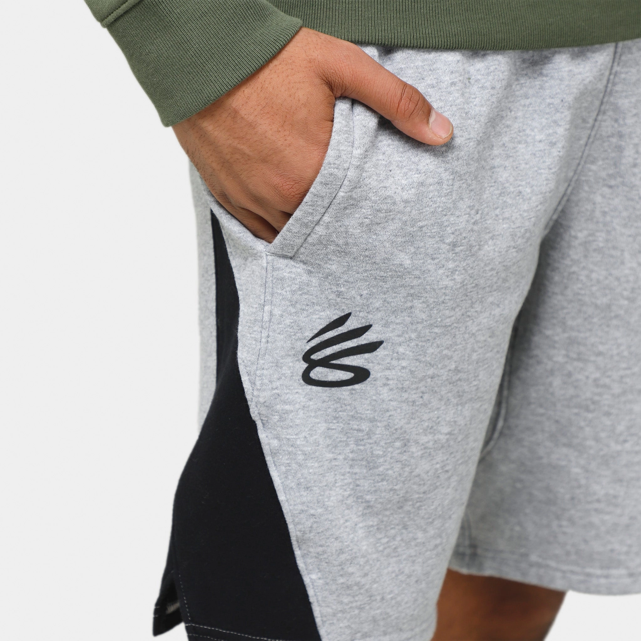 Under Armour Curry Splash Fleece Shorts Mod Grey Full Heather / Black