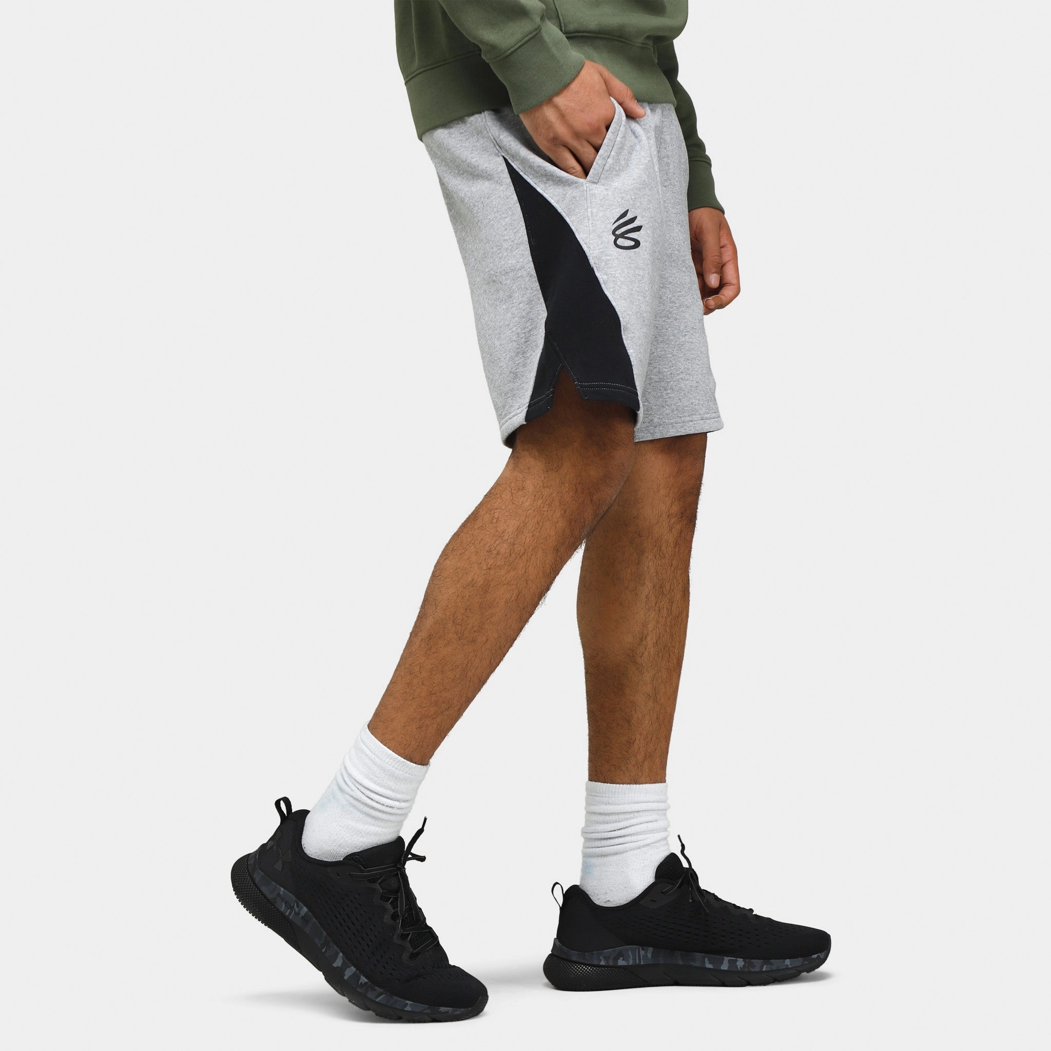 Under Armour Curry Splash Fleece Shorts Mod Grey Full Heather / Black