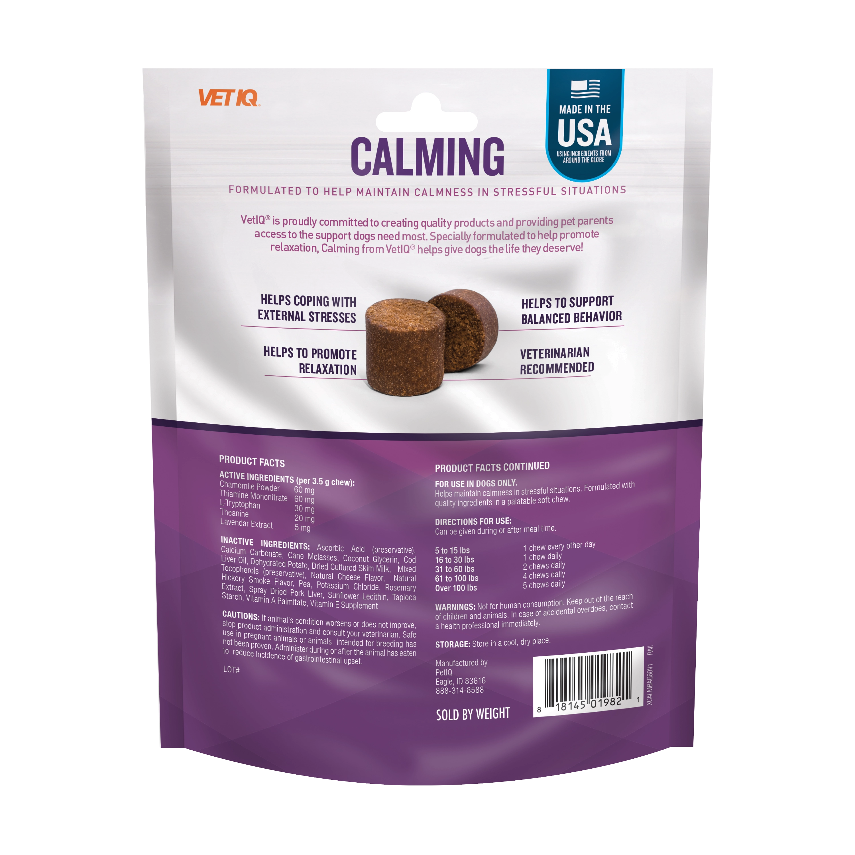 VetIQ Calming Dog Chew 60ct