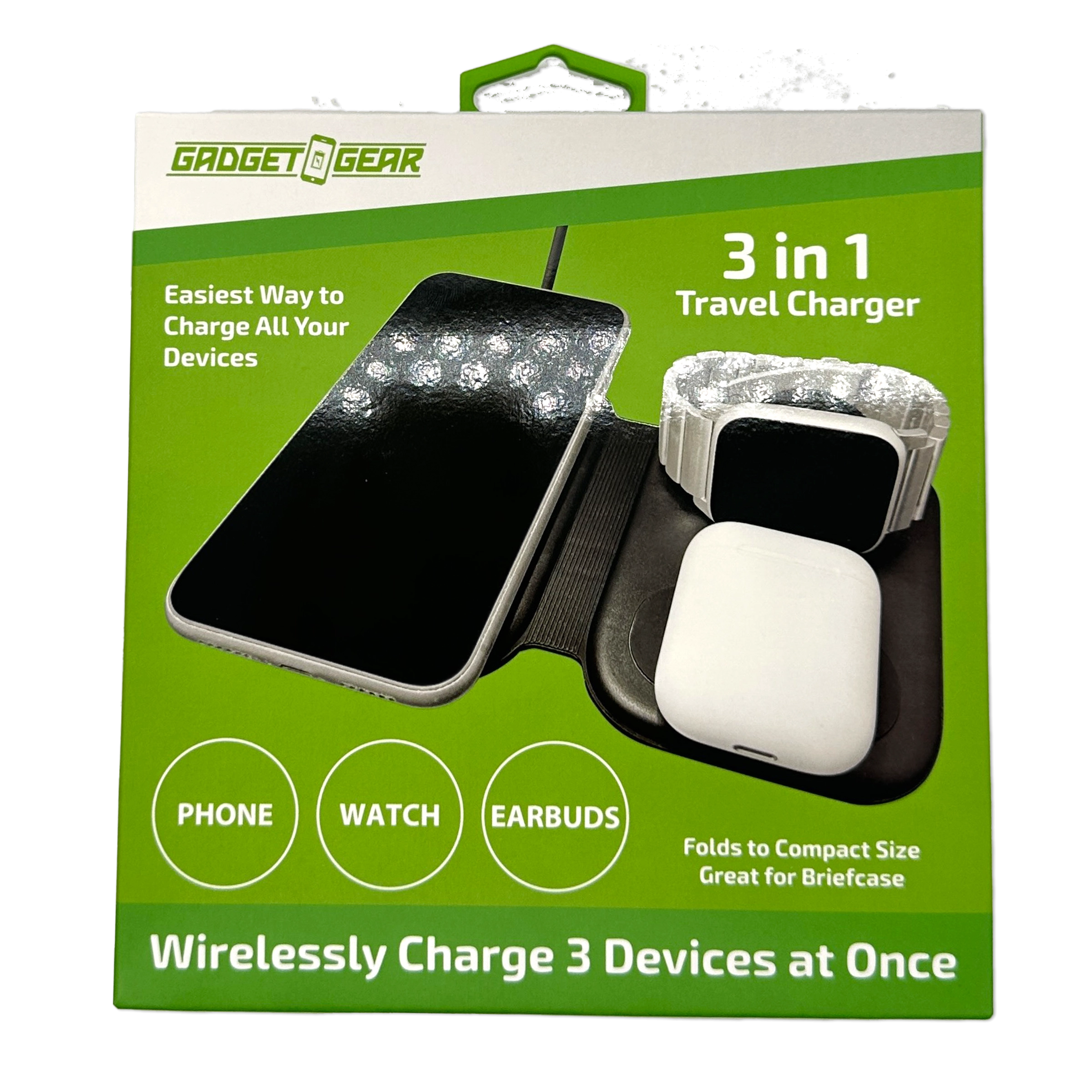 Wireless 3 in 1 Charging Travel Station - 4 Pieces Per Retail Ready Display 23754